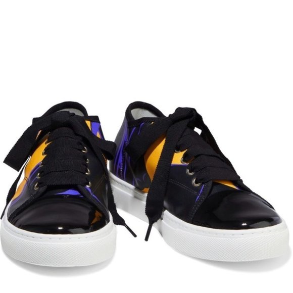🎉🥂 HP 🥂🎉 LANVIN CAP-TOE LEATHER SNEAKERS - Picture 1 of 11